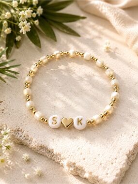 14K Gold Plated Personalized Initial Bracelet